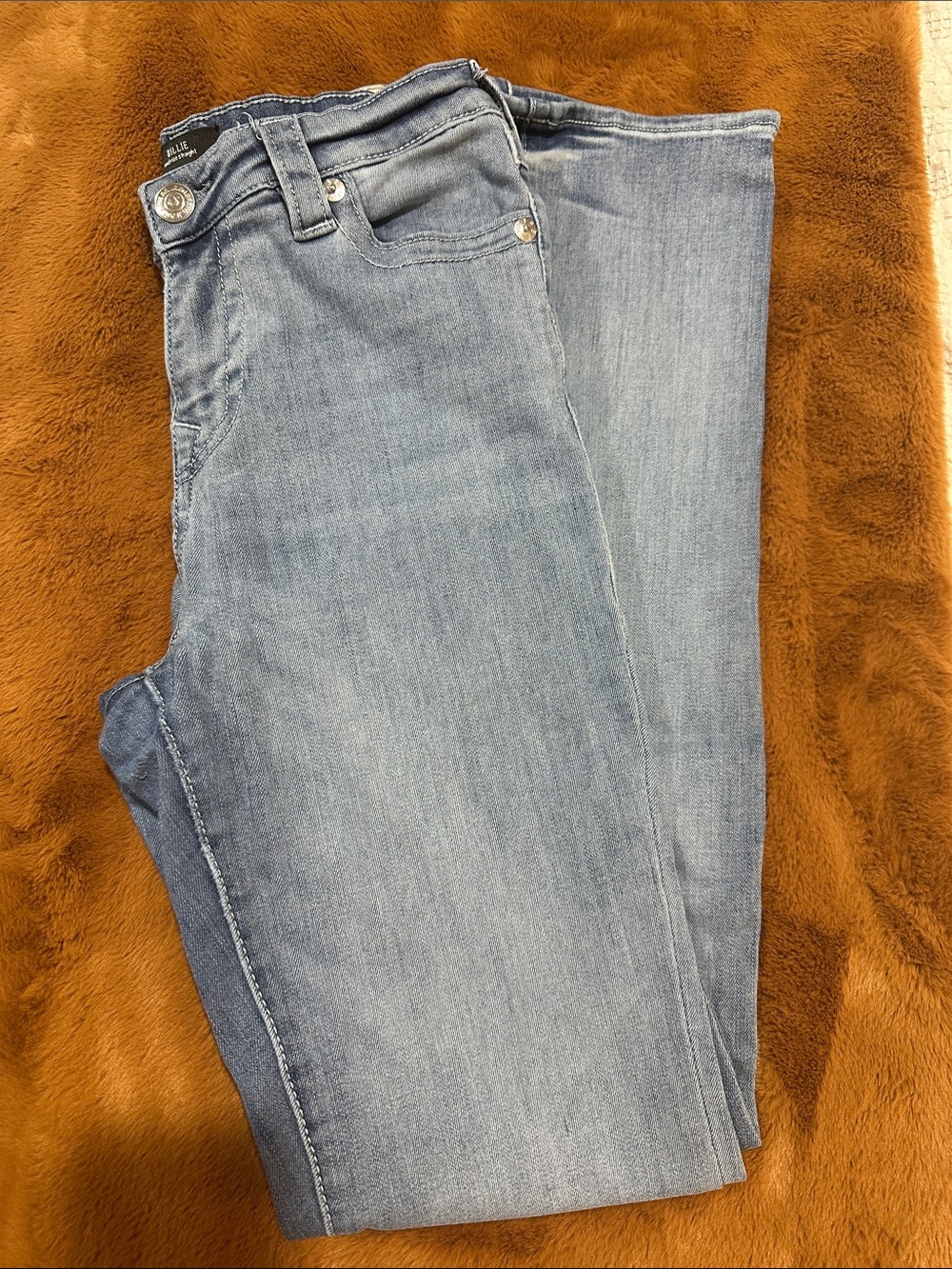 True Religion Light Blue mid rise Straight-Leg Women's Jeans